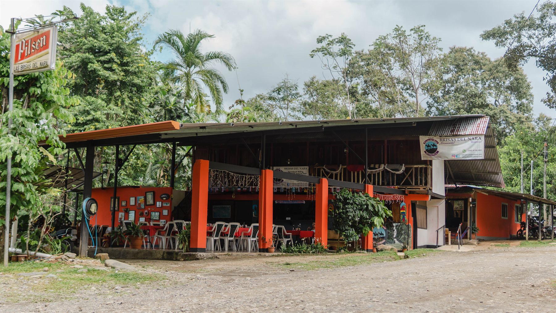 The open-air Brisas del Nara restaurant in the Costa Rican countryside